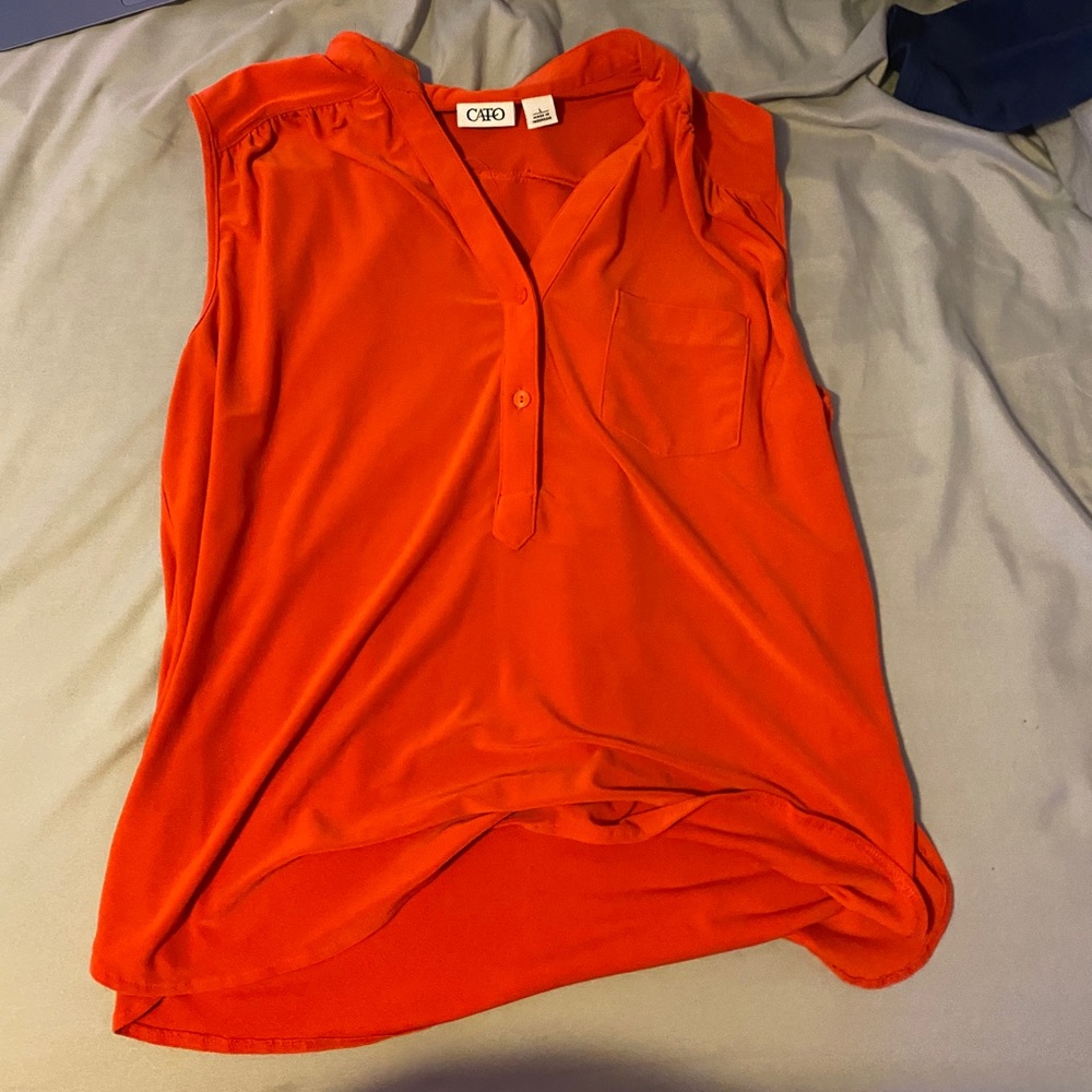 red tank top blouse